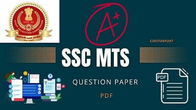 Download SSC MTS Question Paper PDF