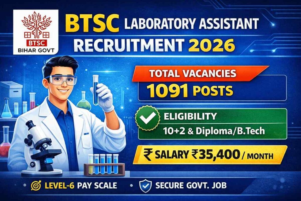 BTSC Lab Assistant Recruitment 2026 Apply Online, Eligibility, Syllabus, Exam Pattern