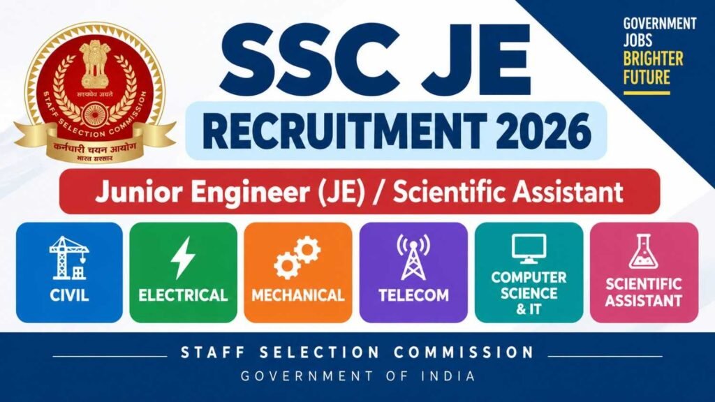 SSC JE Recruitment 2026 – Apply Online for 1748 Junior Engineer Posts, Eligibility, Exam Date, Salary, Syllabus & Selection Process